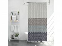 Шторка для ванной (12 колец в комплекте), 180x180 см, Harmony, волны, PERFECTO LINEA (Материал: полиэстер (текстильная))