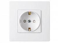 Розетка 1-ая (скрытая, с/з) белая, Мастер, BYLECTRICA