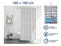 Шторка для ванной (12 колец в комплекте), 180x180 см, Harmony, клетка, PERFECTO LINEA (Материал: полиэстер (текстильная))