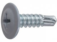 Саморез 4.2х19 мм с прессшайбой, цинк, со сверлом, RAL 7004 (50 шт в зип-локе) STARFIX (цвет сигнальный серый)