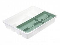 Лоток-вкладыш для столовых приборов 2-х уровневый (фисташк.) IDEA