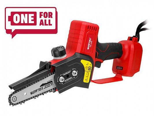 Аккум. мини-пила WORTEX CEC 2518 ALL1 XLT в кор. ALL1 XLT SOLO БЕСЩЕТ., 18 В, 10 см (шина 10 см (4"), 1/4", 3 мм)