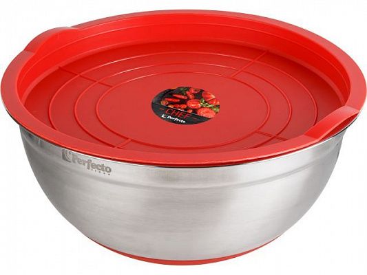 Миска для взбивания из нержавеющей стали, диаметр 22 см, с крышкой, серия CHEF, PERFECTO LINEA
