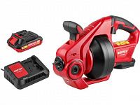 Аккум. прочистная машина WORTEX CDC 1855 в кор. ALL1 XLT SET 0-550 об/мин, трос 7,6 м. (С АКБ (2 Ач) и З/У в комплекте)