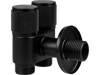 Кран вентильный угловой 1/2" нар. Х 1/2" нар. Х 1/2" нар. установочный черный, AV Engineering (Нерж. сталь, макс.  16 бар, макс.  110 °С)