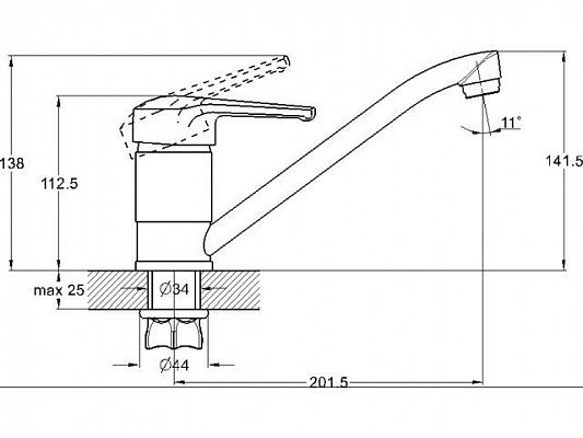 Смеситель для кухни D40 4G4-A181 G.lauf