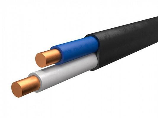 Кабель ВВГ-Пнг(A) 2х1,5 (бухта 200м) Ч БелРосКабель (черный, ГОСТ 16442-80)