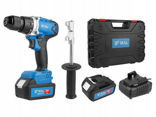 Аккум. дрель-шуруповерт BULL SR 1802 в чем. XLTpro БЕСЩЕТ., 18 В, 80 Н*м, 2*4 А*ч, БЗП 13 мм (шурупы до 10 мм)