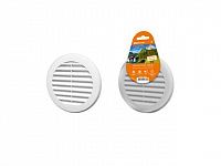 Решетка круглая с москитной сеткой, белая, с фланцем d100, внеш. D136 TDM