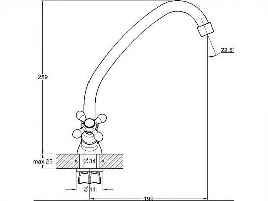 Смеситель для кухни вентильный QFR4-A827 G.lauf