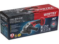 Аккум. углошлифмашина WORTEX CAG 1812-2 SE в кор. XLT SOLO БЕСЩЕТ., 18 В, 125 мм, 3000-8500 об/мин (бесщ. двиг., 6ти ступ. рег. об., вкл/выкл на панели, 3000-8500 об/мин, Anti-Kickback, Drop-Stop)