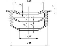 Манжета переходная D50x25 серая AV Engineering