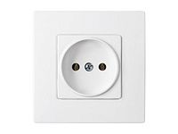 Розетка 1-ая (скрытая, б/з) белая, Мастер, BYLECTRICA