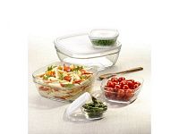 Салатник стеклянный, 140 мм, квадратный, серия Lys Carre Clear, DURALEX (Франция)