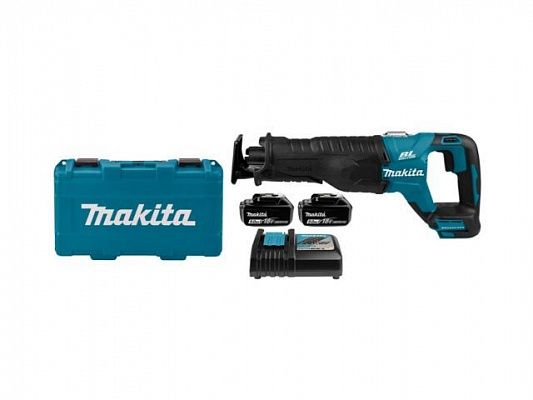 Аккум. сабельная пила MAKITA LXT DJR 187 RT в кейсе (18.0 В, 1 акк., 5.0 А/ч, Li-Ion, дерево до 255 мм, металл до 130 мм)
