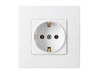 Розетка 1-ая (скрытая, с/з) белая, Мастер, BYLECTRICA