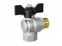 Кран шаровый угловой 1/2" нар.-вн. бабочка, LD