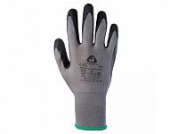 Перчатки с защитой от порезов, р-р 8/M (полиэфир, рельеф. латекс. покр.), серый/черный (перчатки стекольщика, антипорезные) (JETA SAFETY)