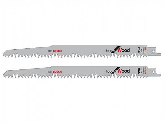 Пилка сабельная по дереву S 1531 L (2 шт.) BOSCH (пропил прямой, грубый, быстрый рез)
