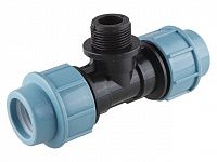 Тройник ПЭ 32 х 1/2" нар., AV Engineering (Полипропилен, макс.  16 бар, макс.  40 °С)