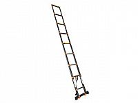 Лестница телескопическая 1-секц. алюм. 430см, 11 ступ. 10,8кг BLACK LINE STARTUL (ST9931-043) (ширина ступени 8см, прорезиненные колеса и доп.стабилизаторы)