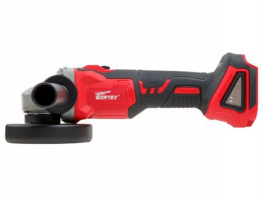 Аккум. углошлифмашина WORTEX CAG 1812 E в кор. ALL1 XLT SOLO БЕСЩЕТ., 18 В, 125 мм, 8000 об/мин (бесщ. мотор, рег. об., 125х22,2 мм, пылезащ. фильтры)