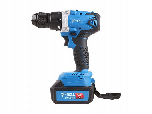 Аккум. дрель-шуруповерт BULL SR 1802 в чем. XLTpro БЕСЩЕТ., 18 В, 80 Н*м, 2*4 А*ч, БЗП 13 мм (шурупы до 10 мм)