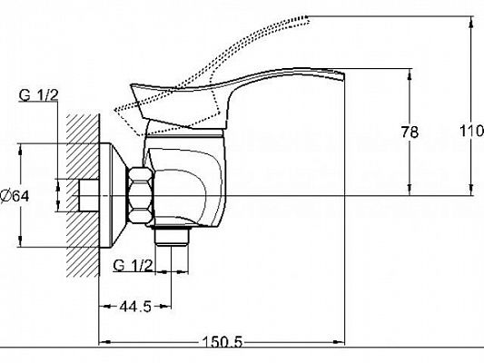 Смеситель для душа D40 KLO5-A048 G.lauf