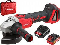 Аккум. углошлифмашина WORTEX CAG 1812 E в чем. ALL1 XLT SET БЕСЩЕТ., 18 В, 125 мм, 8000 об/мин (бесщ. мотор, рег. об., 125х22,2 мм, пылезащ. фильтры)