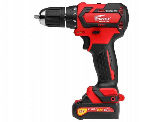 Аккум. дрель-шуруповерт WORTEX BD 1215-1 DLi в чем. (12.0 В, 2 акк., 1.5 А/ч Li-Ion, БЕСЩЁТ., 2 скор., 35 Нм, шурупы до 8 мм)