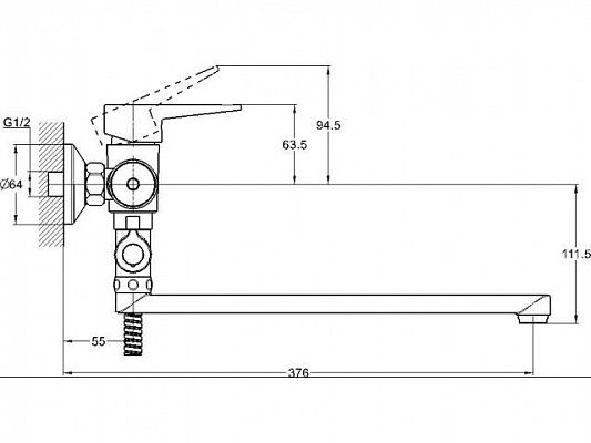 Смеситель для ванны D35 NUD6-A045 G.lauf