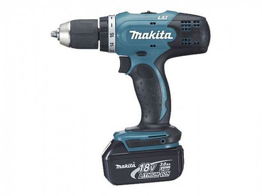 Аккум. ударная дрель-шуруповерт MAKITA LXT DHP 453 SYE в чем. (18.0 В, 2 акк., 1.5 А/ч Li-Ion, 2 скор., 42 Нм, шурупы до 13 мм, сверление в металле до 8 мм)