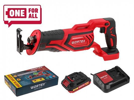 Аккум. сабельная пила WORTEX CSR 1118 E в кор. ALL1 XLT SET 18В, 1 акк., 2 Ач, дер. 115 мм (18 В, С АКБ (2.0 А/ч) И З/У, дерево до 115 мм, металл до 10 мм, пластик до 90 мм)