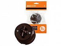 Выключатель поворотный проходной (открытый, 10А) коричневый, Ретро, «Виви» TDM (с ручкой (бантик))