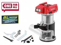 Аккум. фрезер кромочный WORTEX CMM 1835 в кор. ALL1 XLT SOLO БЕСЩЕТ., 18 В, цанга 6/8, рег. об, конс (10000-30000 об/мин)