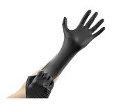 Перчатки нитриловые, р-р L, уп. 100 шт. черные LIBRY (текстурированные на пальцах)