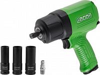Пневмогайковерт 1/2" ECO AIW-1300S (1100 Нм, Ударный мех-м: twin hammer, 198 л/мин, 7800 об/мин, Макс. резьба: М16)