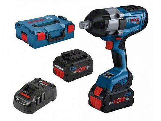 Аккум. ударный гайковерт BOSCH GDS 18V-1050 H L-BOXX (18.0 В, 2 акк., 8.0 А/ч Li-Ion, посадочн. квадрат 3/4 ", 1050 Нм, вес 2.9 кг)