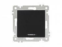 Выключатель 1-клав. (с подсветкой, скрытый, без рамки, винт. зажим) черный, RITA, MUTLUSAN (10 A, 250 V, IP 20)