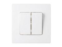 Выключатель 2 клав. (cкрытый, 10А) белый, Мастер, BYLECTRICA