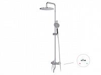 Душевая система (Lt) D35, серия Lotus хром, a-five (На стену, Короткий излив, Троп. душ: вынос 451 мм, диаметр 200 мм.)