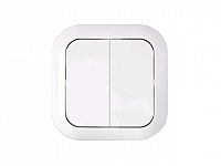 Выключатель 2 клав. (cкрытый, 6А) белый, Гармония, BYLECTRICA