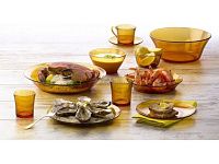 Тарелка обеденная стеклянная, 235 мм, серия Lys Amber, DURALEX (Франция)