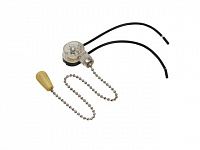 Выключатель для настенного светильника c проводом и деревянным наконечником «Silver» REXANT