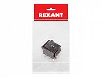 Выключатель клавишный 250V 15А (6с) ON-OFF-ON (RWB-508, SC-767) черный с нейтралью (инд.уп.) REXANT