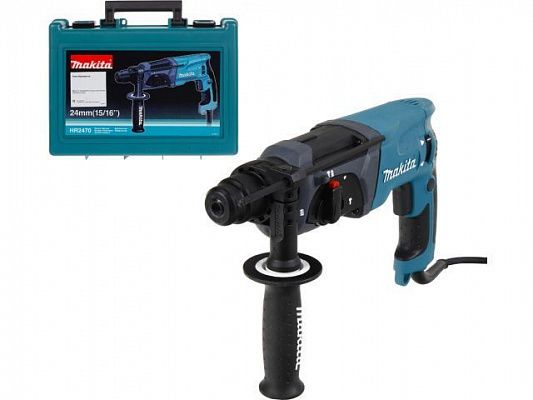 Перфоратор MAKITA HR 2470 в чем. + АКЦИЯ Перчатки  MAKITA PGH-160350 XL (780 Вт, 2.7 Дж, 3 реж., патрон SDS-plus, вес 2.4 кг)