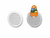 Решетка круглая с москитной сеткой, белая, с фланцем d125, внеш. D161 TDM