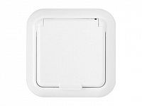 Розетка 1-ая (скрытая, с/з, брызг. защ.) белая, Гармония, Bylectrica