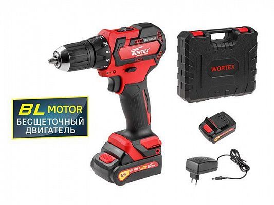 Аккум. дрель-шуруповерт WORTEX BD 1215-1 DLi в чем. (12.0 В, 2 акк., 1.5 А/ч Li-Ion, БЕСЩЁТ., 2 скор., 35 Нм, шурупы до 8 мм)