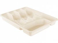 Лоток для столовых приборов, пятисекционный, 330х260х43 мм., молочный туман, PLAST TEAM